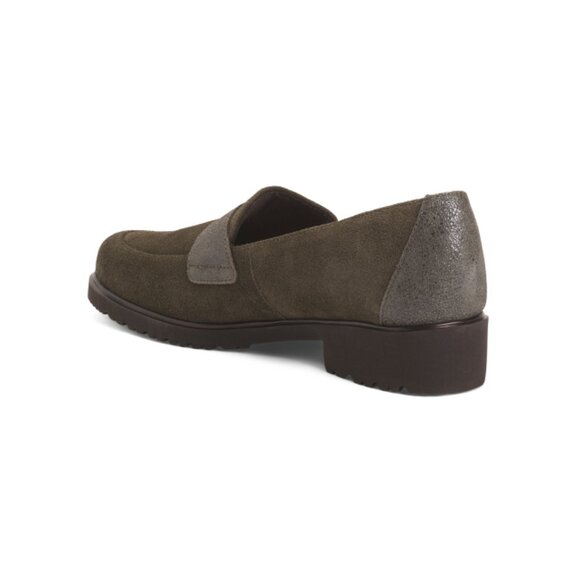 MUNRO Taupe Suede Geena Comfort Loafers - Picture 2 of 2